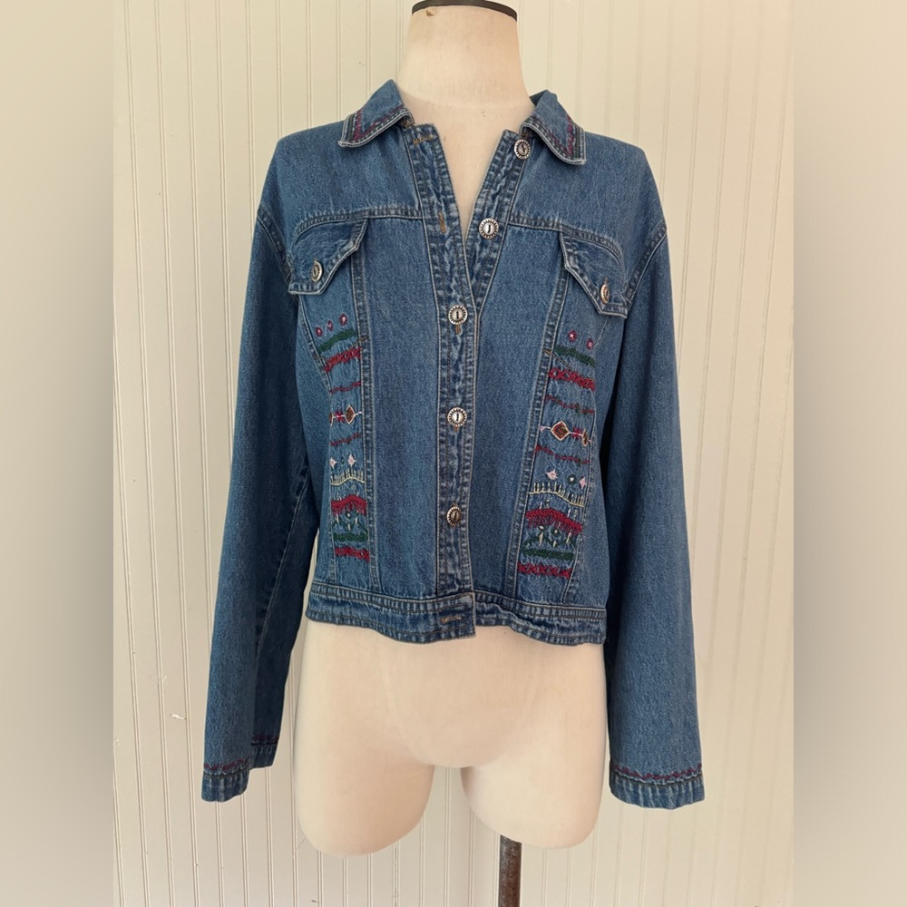 New Identity Embroidered Denim Jacket